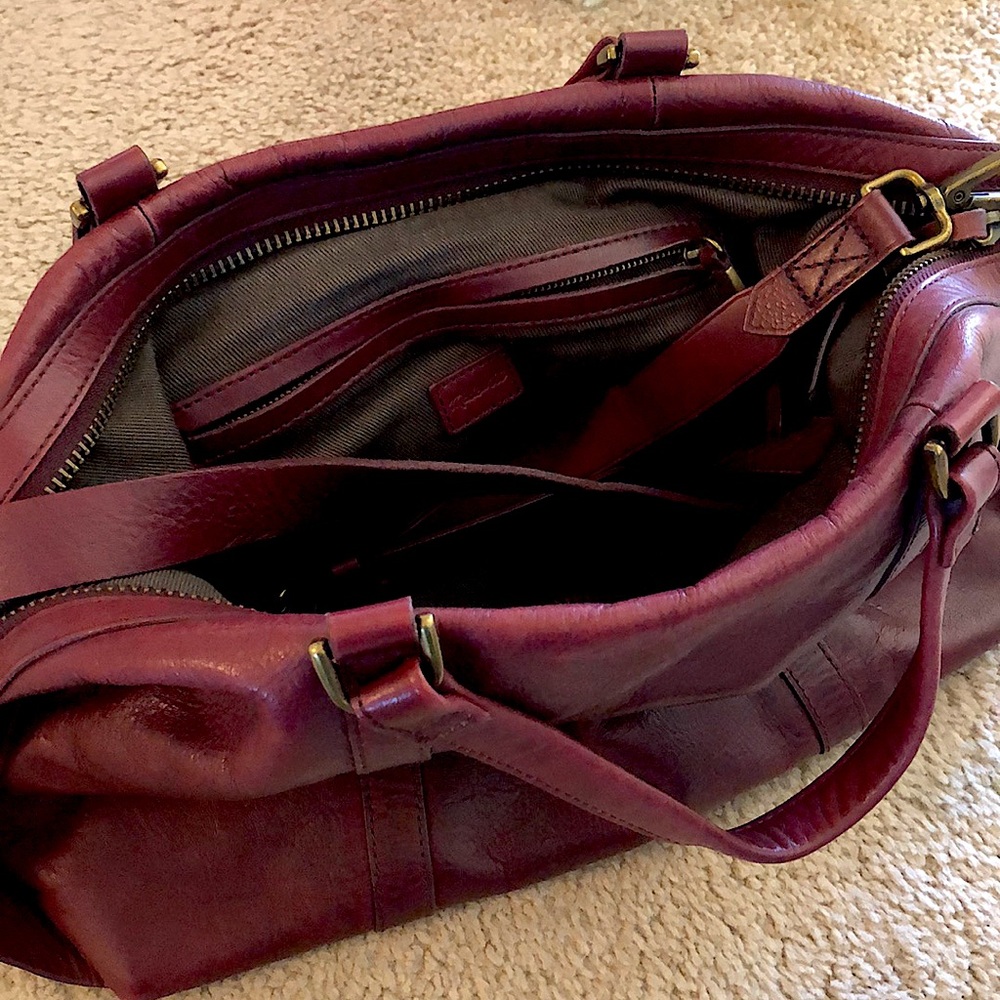 Madwell Burgundy Leather Satchel Bag
